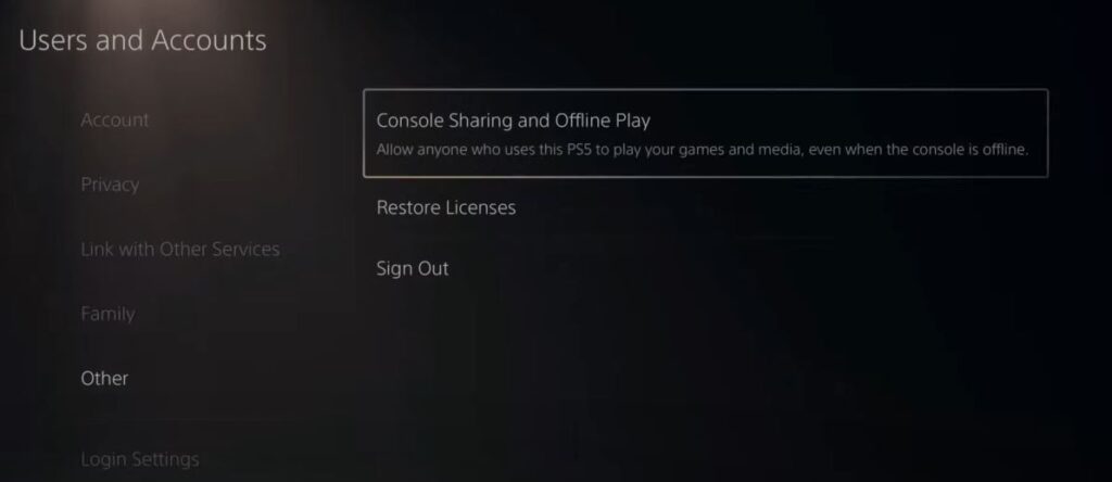 Console Sharing and Offline Play